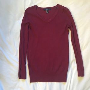 Long burgundy sweater